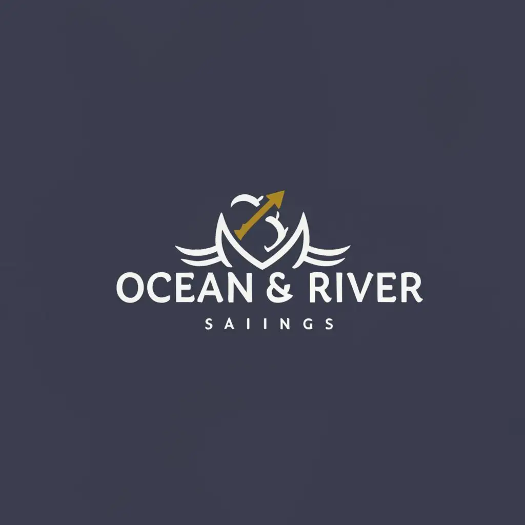 logo, minimalist logo, with the text "ocean & river sailings", typography