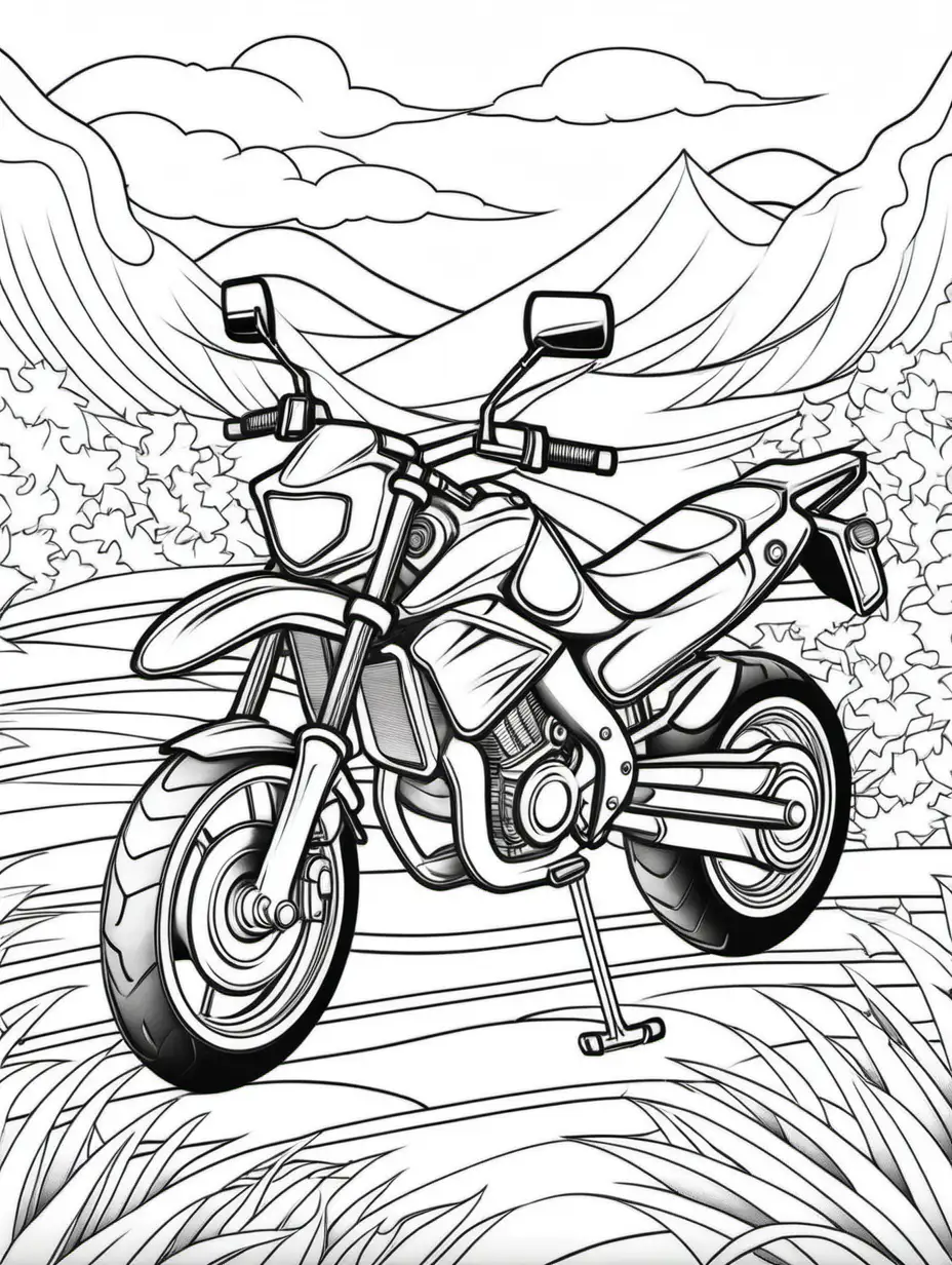 Motorbike Coloring Page for Relaxing Fun