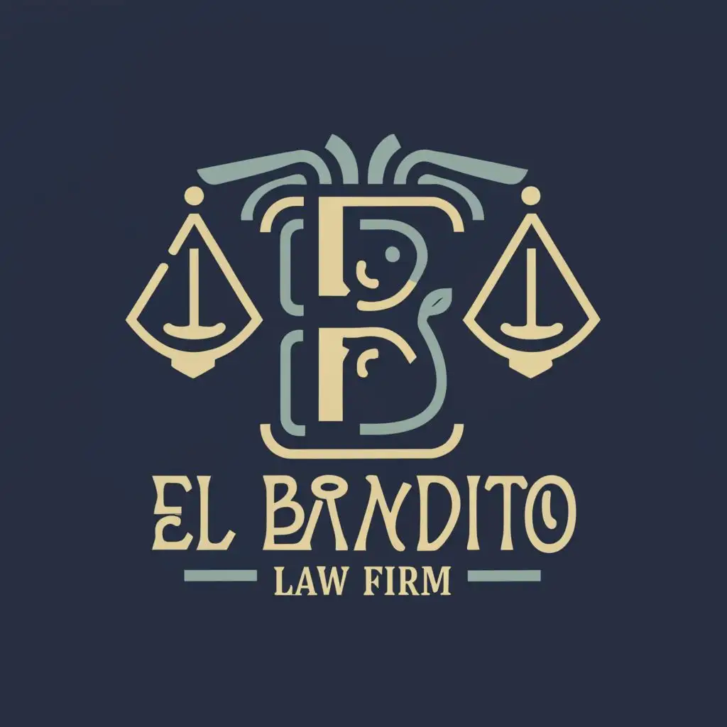 LOGO-Design-for-El-Bandito-Law-Firm-Bold-Typography-and-Scales-of-Justice-with-Modern-Minimalist-Style
