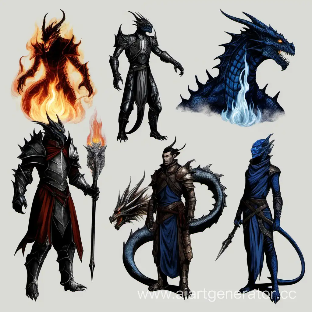 Mystical-Encounter-HumanDragon-and-Dragonborn-Amidst-Cold-Fire