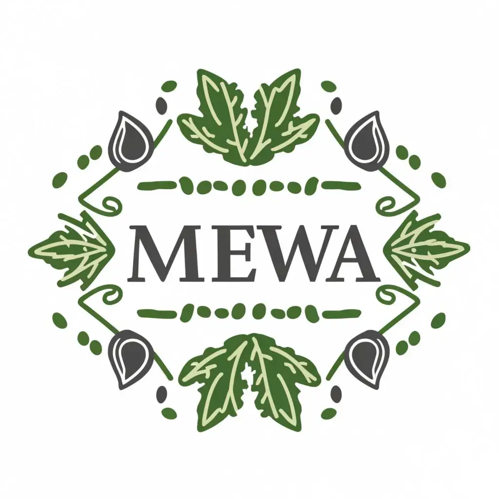 LOGO-Design-for-Mewa-Organic-Green-with-Pumpkin-Seed-Motifs-and-Leaf-Border