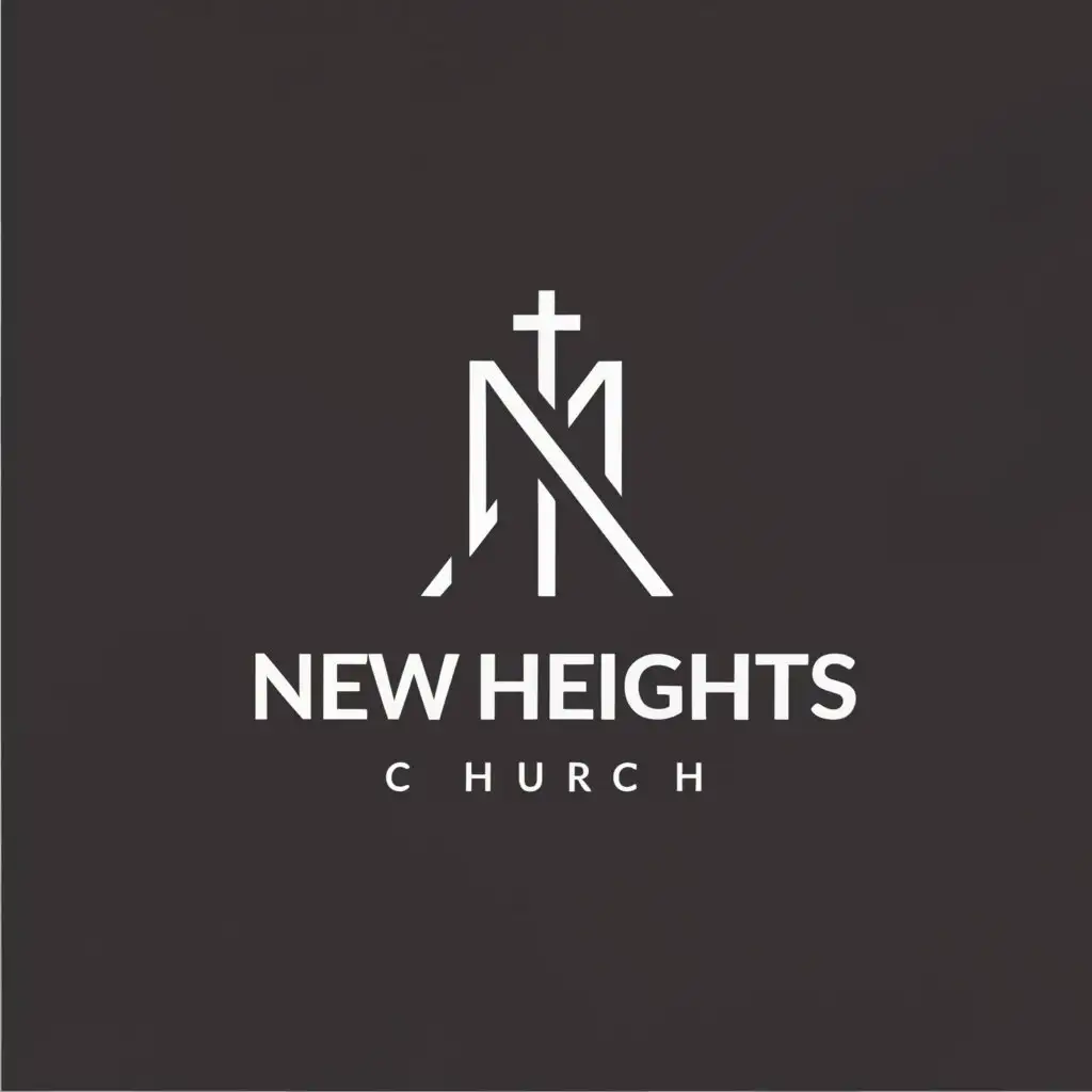 a logo design,with the text "New Heights ", main symbol:Church,Moderate,clear background