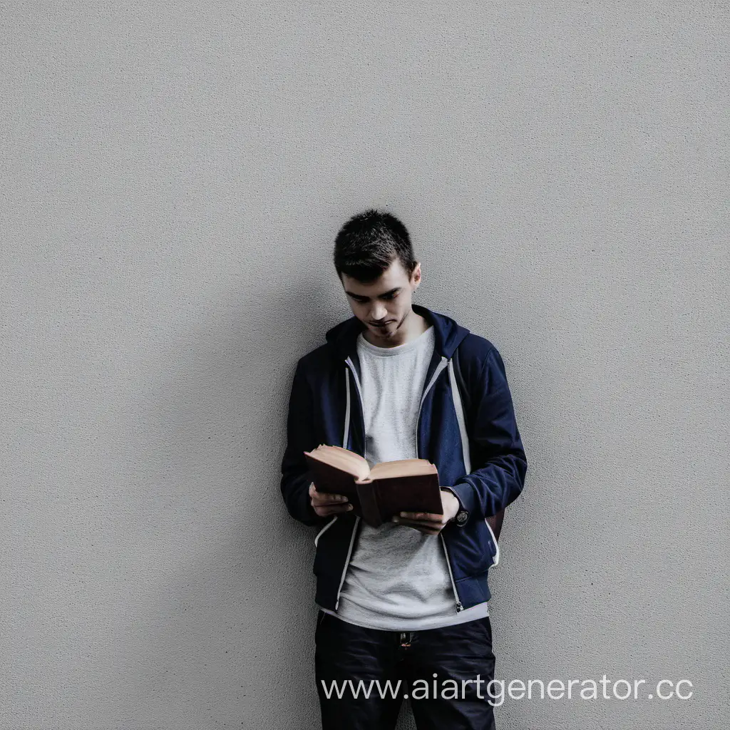 Contemplative-Man-Reading-a-Book-by-the-Wall