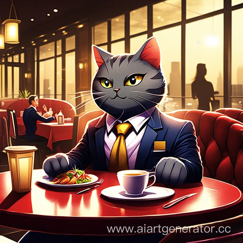 Prosperous-Feline-Entrepreneur-Dining-in-Style