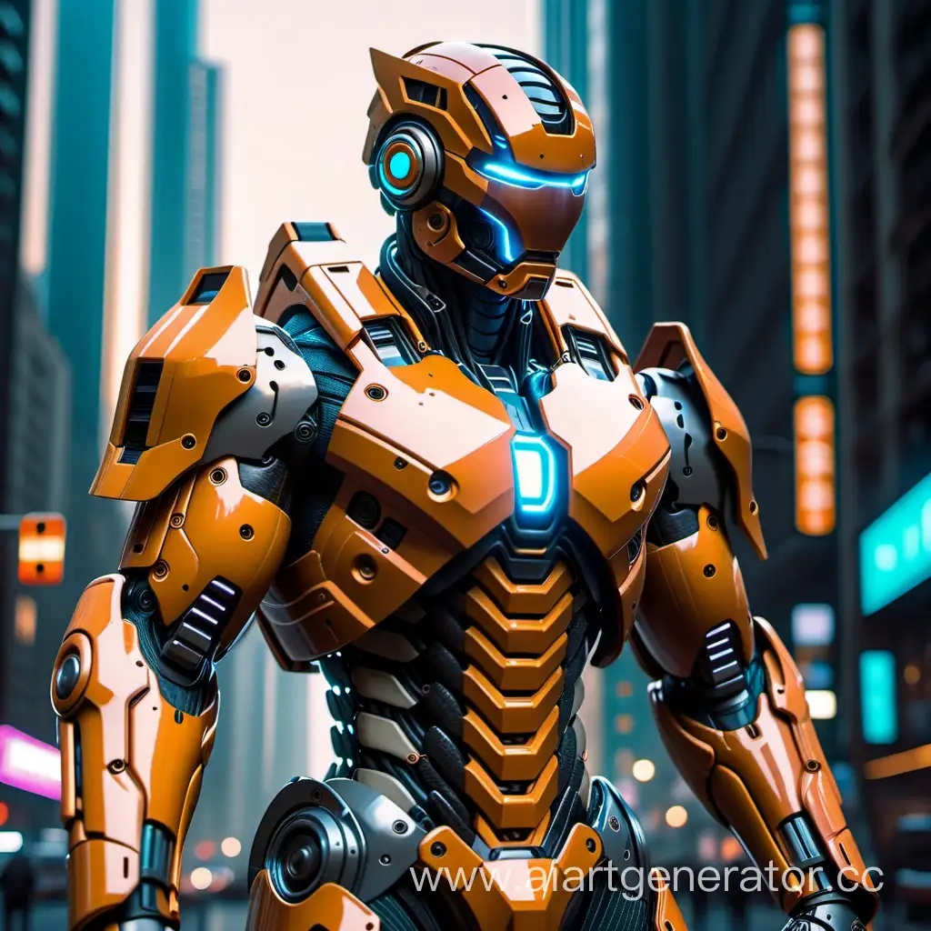 Cyberpunk-Warrior-Robot-Suit-in-PostApocalyptic-Landscape