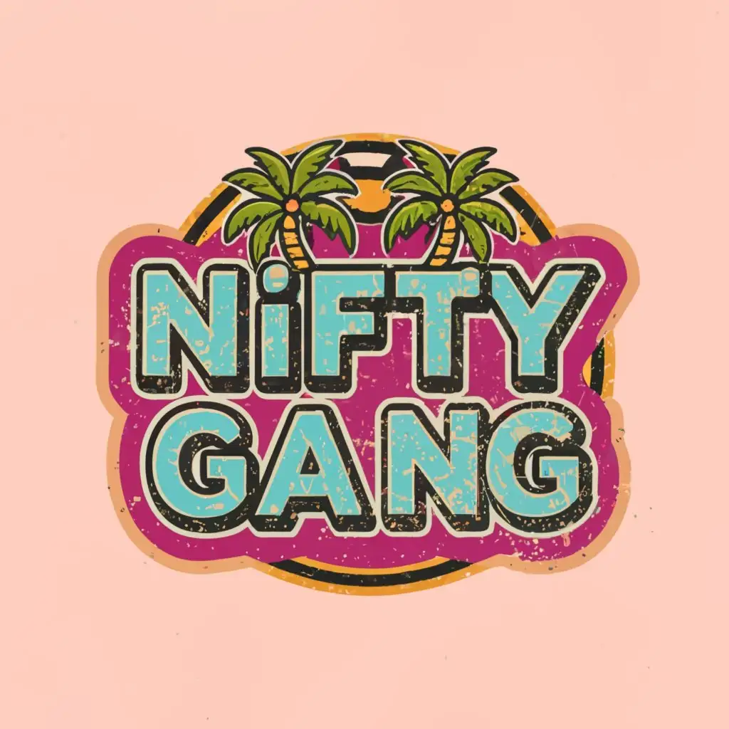a logo design,with the text "Nifty Gang", main symbol:A cool palm tree,Moderate,be used in Internet industry,clear background