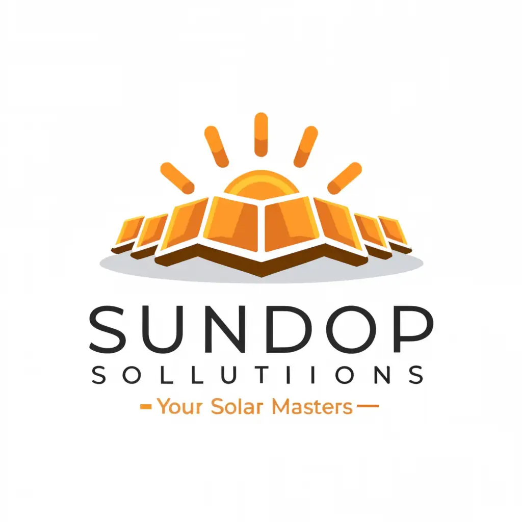 a logo design,with the text "SUNDROP SOLUTIONS", main symbol:YOUR SOLAR MASTERS,Moderate,clear background
