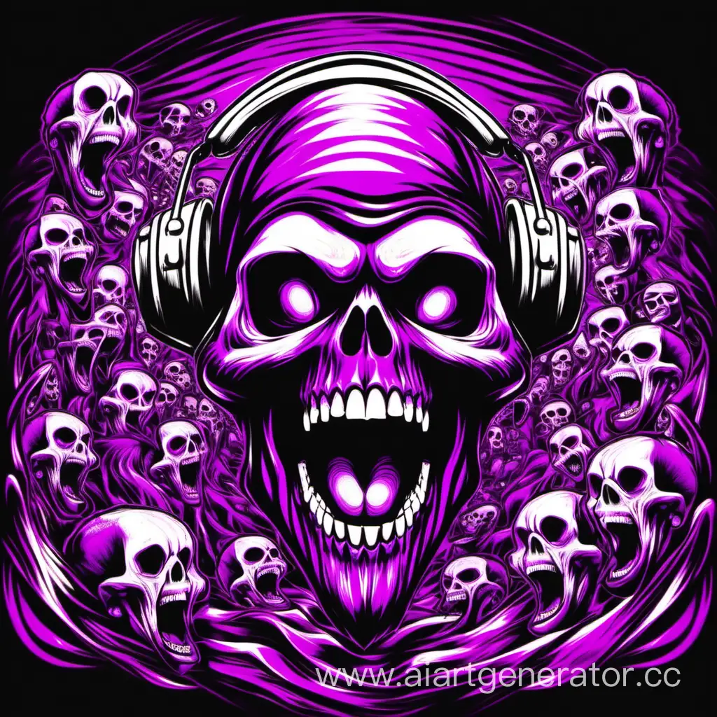 череп кричащий фонк фиолетовый цвет
