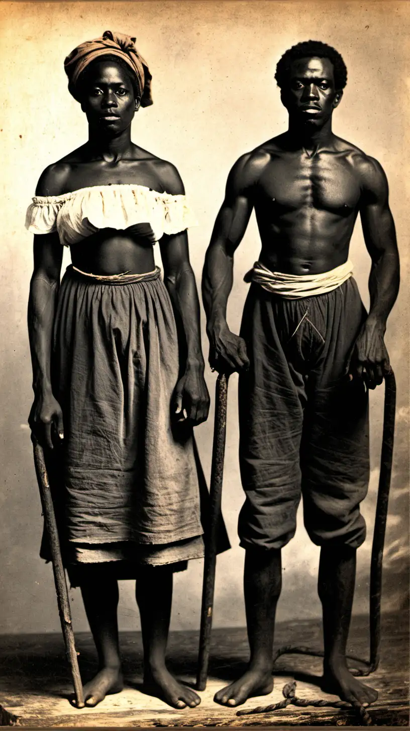 Black Slavery men and women