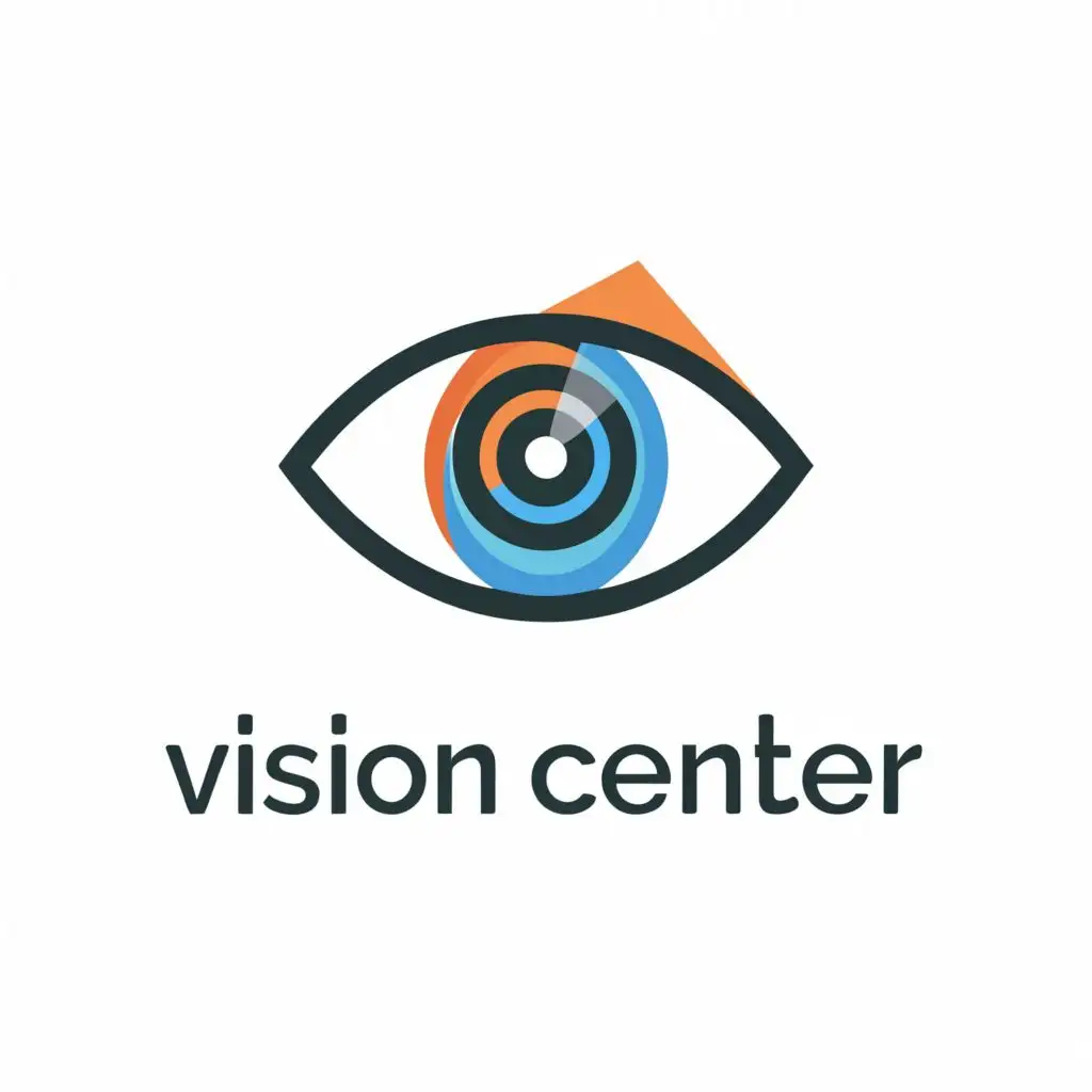 a logo design,with the text "VISION CENTER", main symbol:AN EYE,Minimalistic,be used in Medical Dental industry,clear background