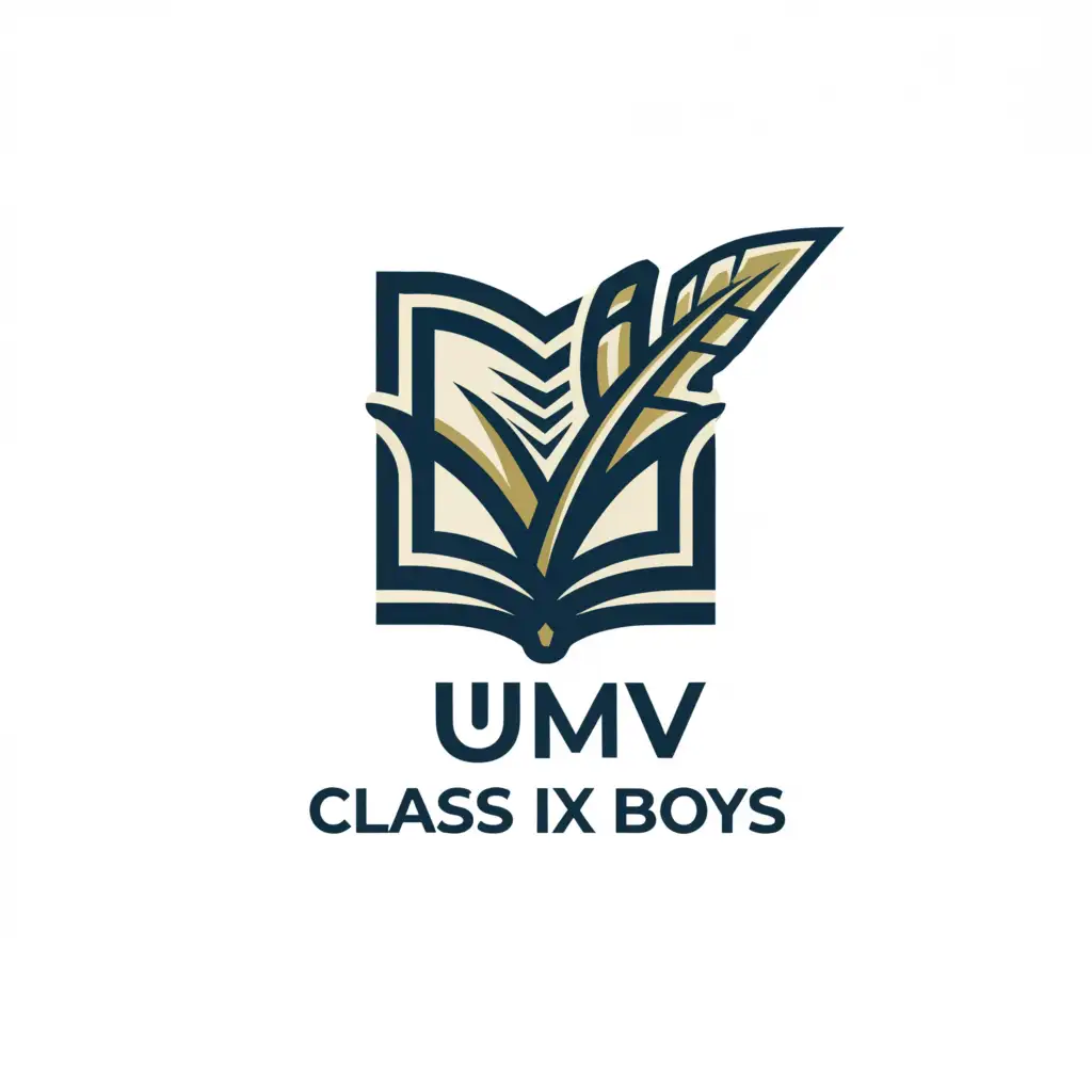 a logo design,with the text "UMV class IX boys", main symbol:Book,Moderate,be used in Education industry,clear background