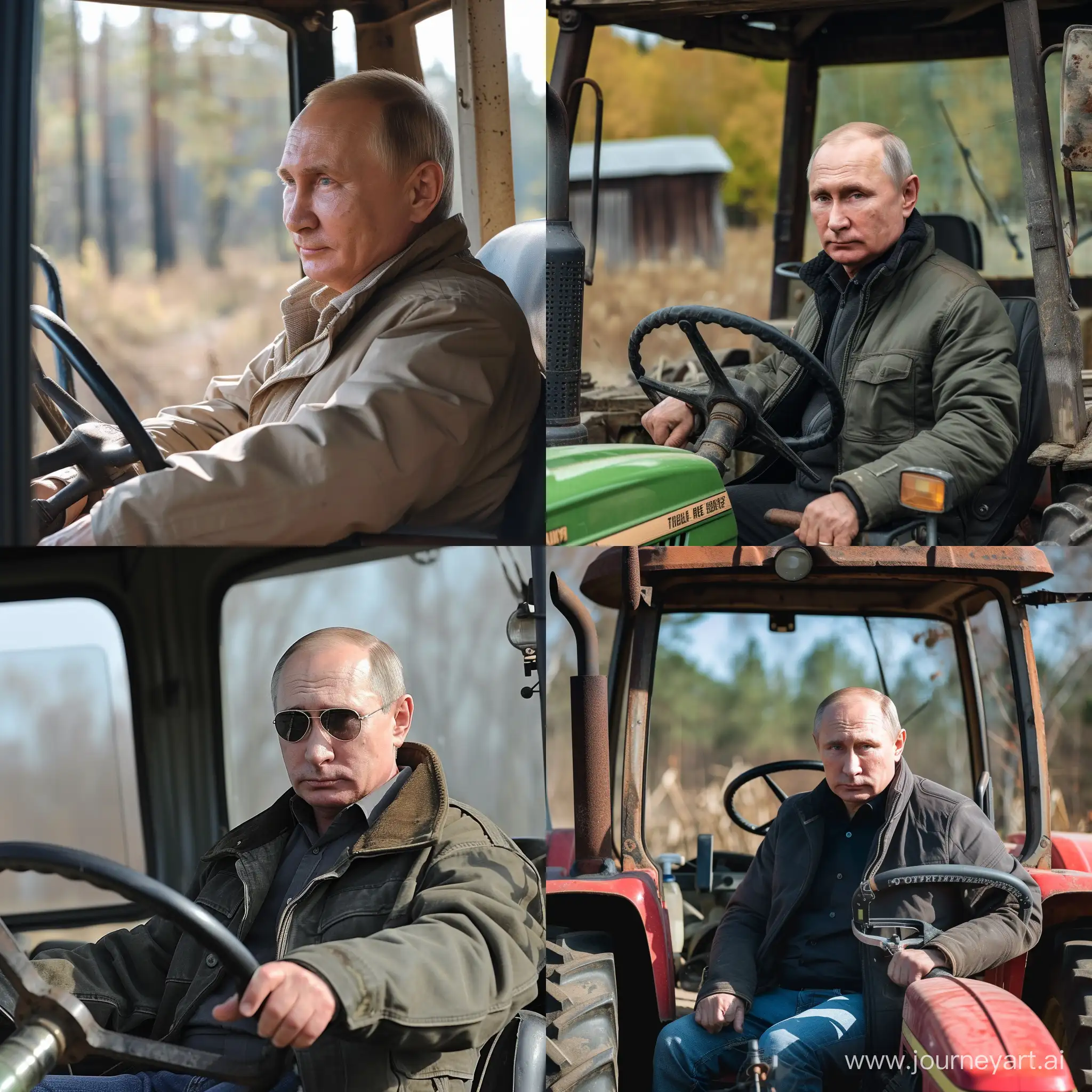 Vladimir-Putin-Riding-a-Tractor-Scout