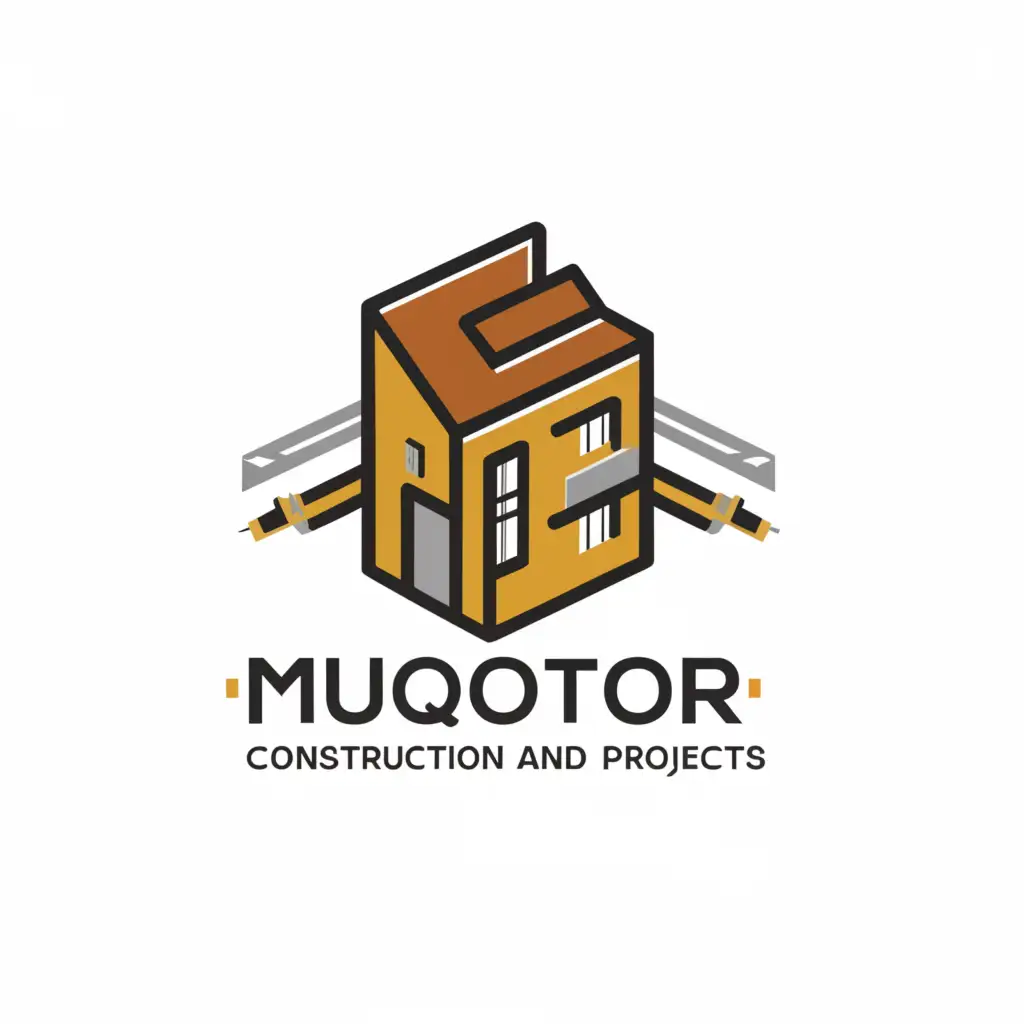 a logo design,with the text "MUQOTOR CONSTRUCTION AND PROJECTS", main symbol:CONSTRUCTION AND PROJECTS,Moderate,be used in Construction industry,clear background
