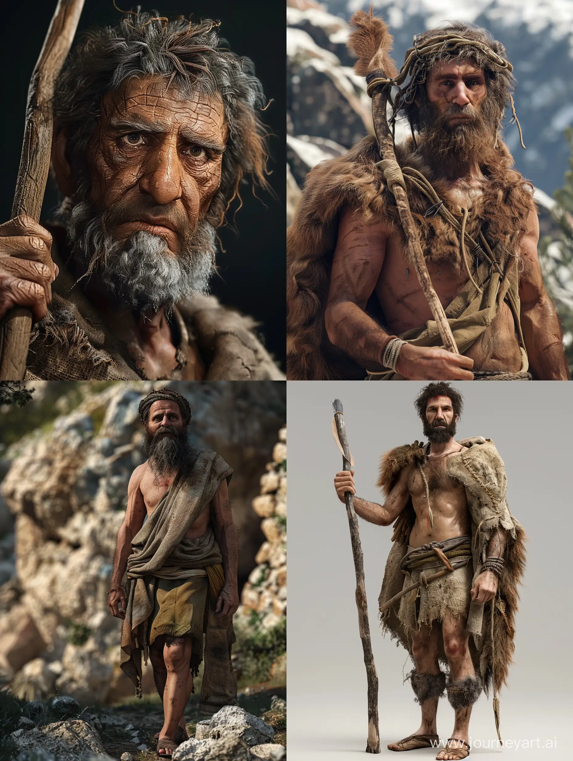 high-resolution, anatolian neolithic farmer male in antolia, 4k realistic