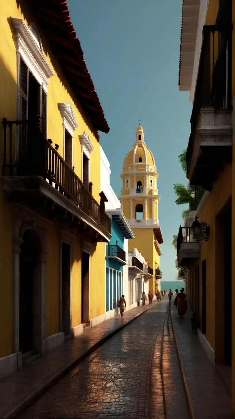 18th Century Cartagena de Indias in Ultra Realistic Cinematic Lighting High Definition 8K Image