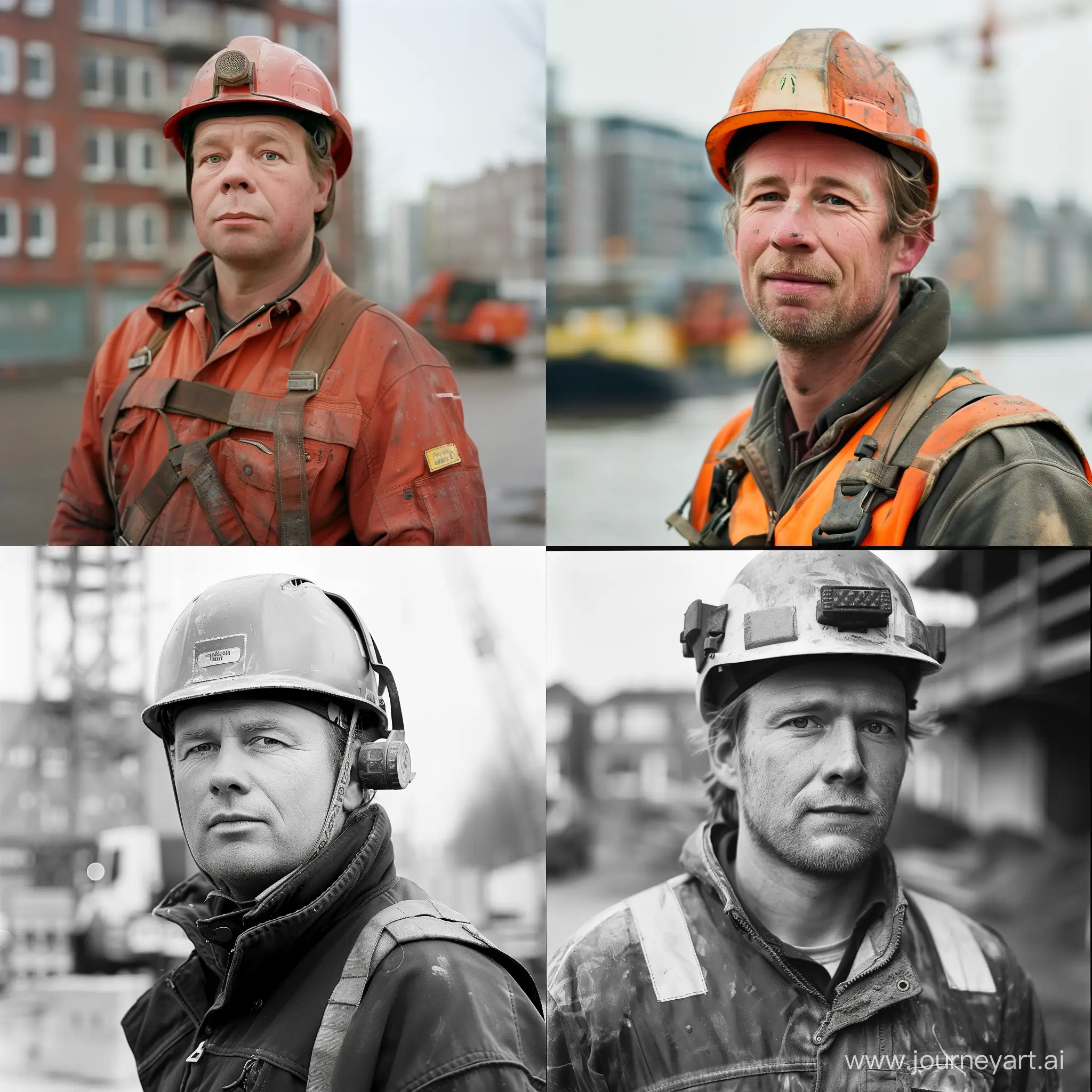 The average construction worker in the Netherlands. --v 6 --ar 1:1 --no 53250