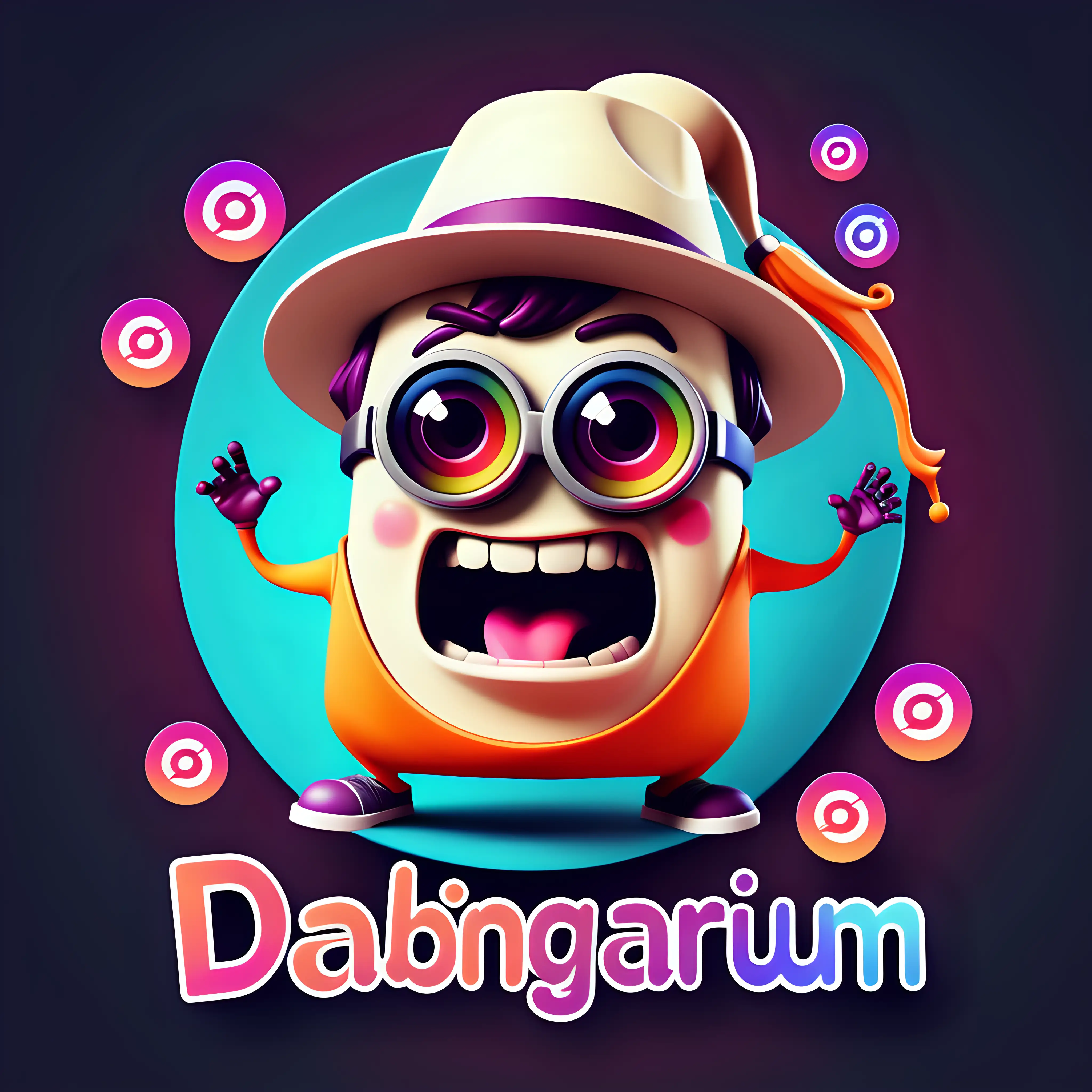 make funny logo named "Dabingárium", it is logo of instagram group targeted for younger audience, the group is making funny dubbed videos