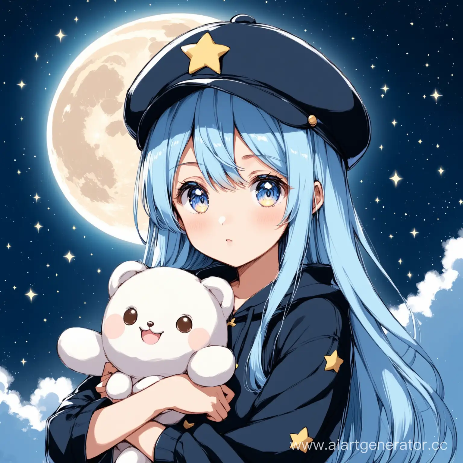Anime-Girl-Moon-with-Cap-Holding-Soft-Toy