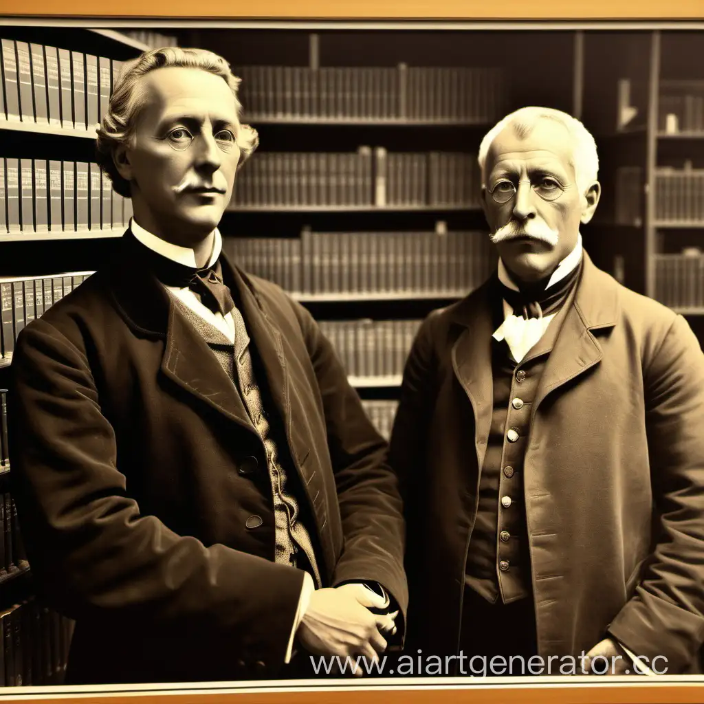 Imagine the portrait of language educators François Gouin and Charles Berlitz in the Library.
