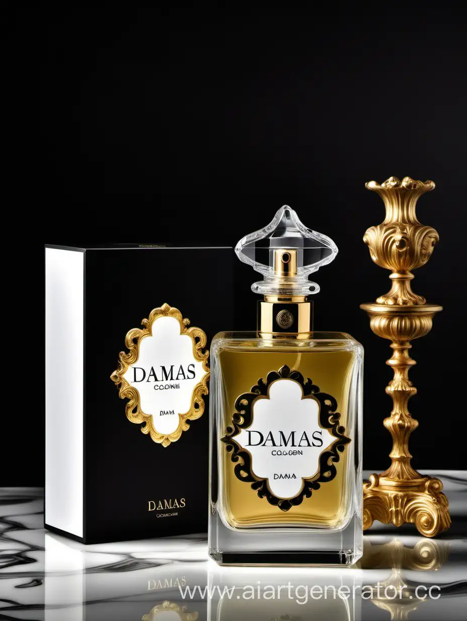 Luxurious-Composition-Damas-Cologne-and-Gilded-Box-in-Baroque-Style