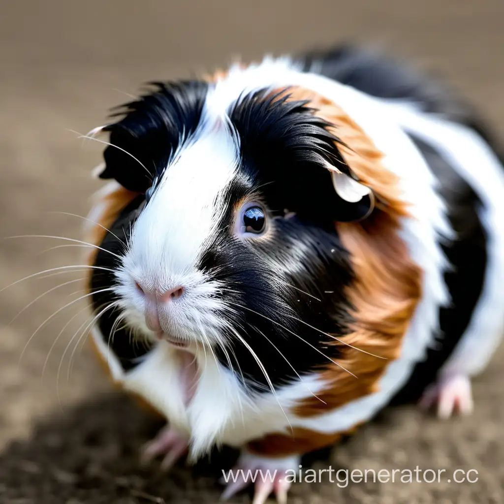 Adorable-Black-White-and-Brown-Guinea-Pig-Trio-in-Harmonious-Union