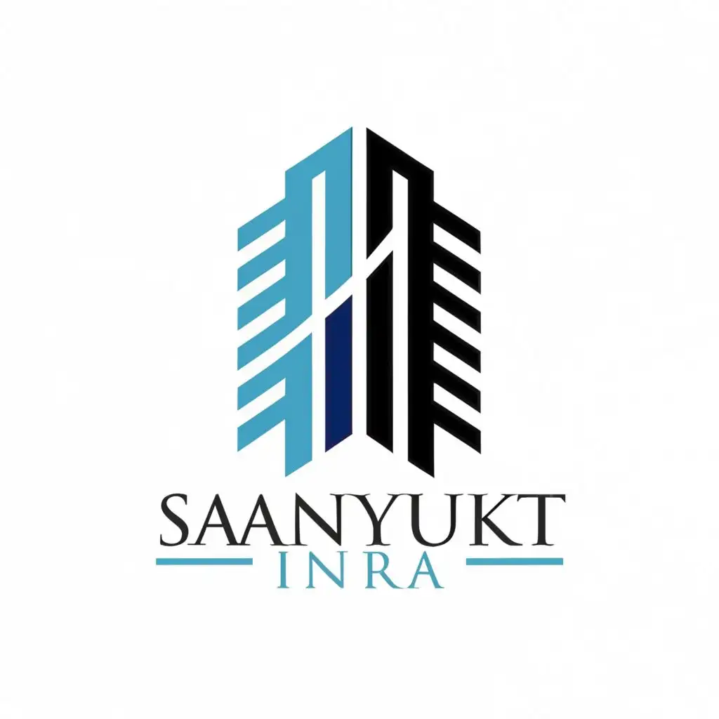 LOGO-Design-For-Sanyukt-Infra-Strong-and-Modern-Building-Emblem-with-Typography-for-Construction-Industry