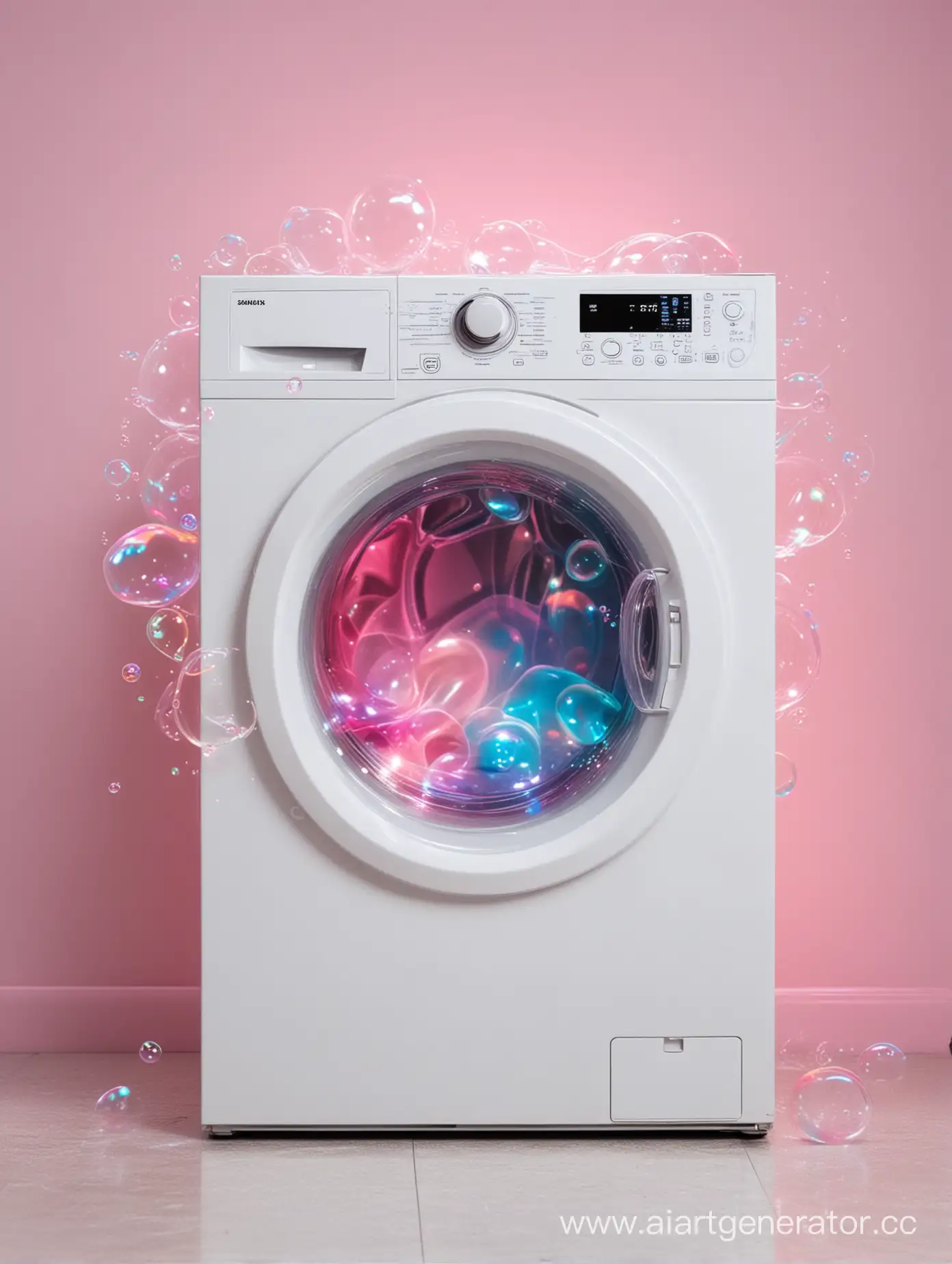 Delightful-Family-Fun-with-Flying-Soap-Bubbles-and-NeonLit-Washing-Machine