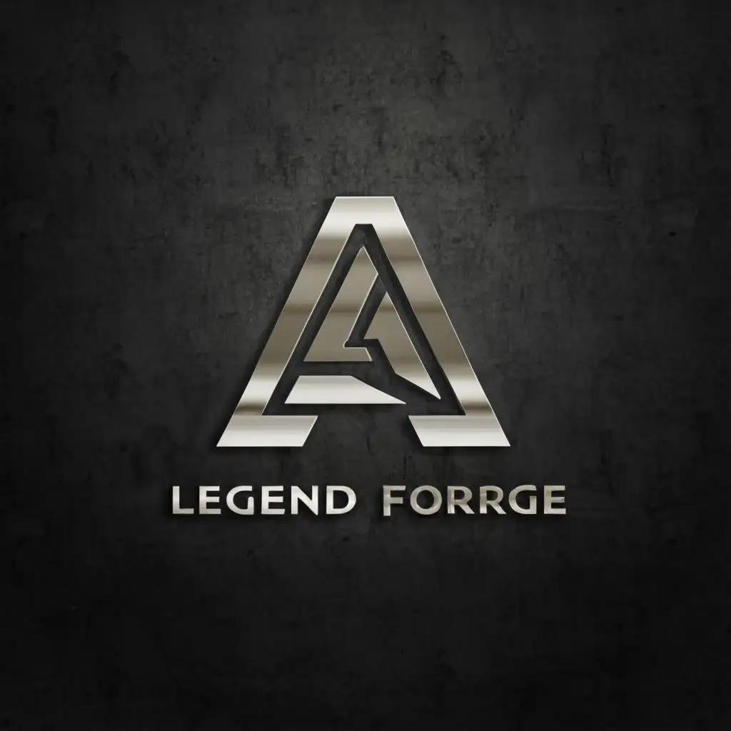 a logo design,with the text "Legend Forge", main symbol:letter A futuristic,Minimalistic,clear background