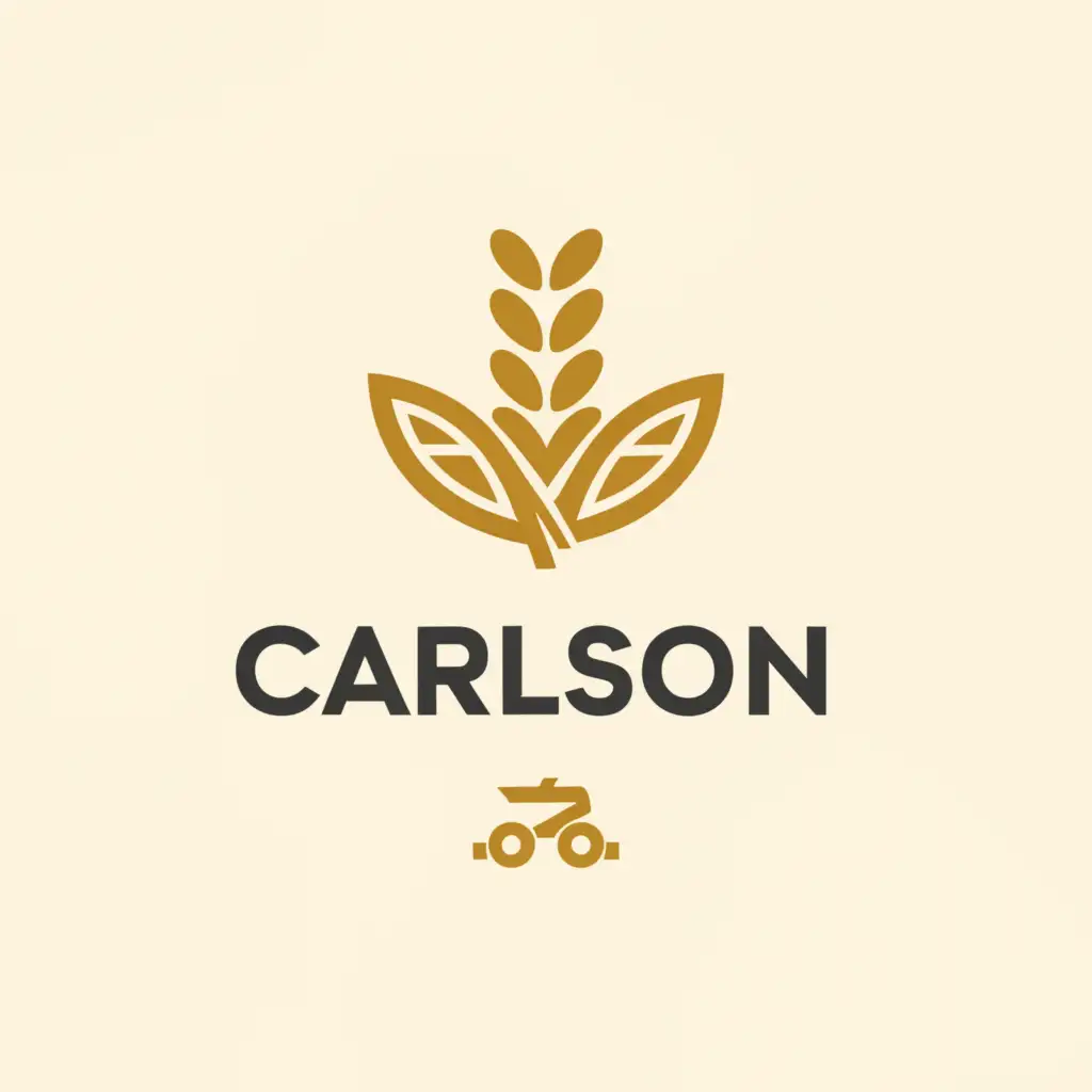 a logo design,with the text "Carlson", main symbol:oat harvesting with tractor in a farm,Moderate,clear background