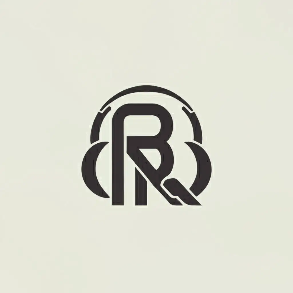 LOGO-Design-for-Ray-Squared-R-Backwards-R-with-Headphones-in-Monochrome-Reflecting-Innovation-and-Sound-in-Tech-Industry