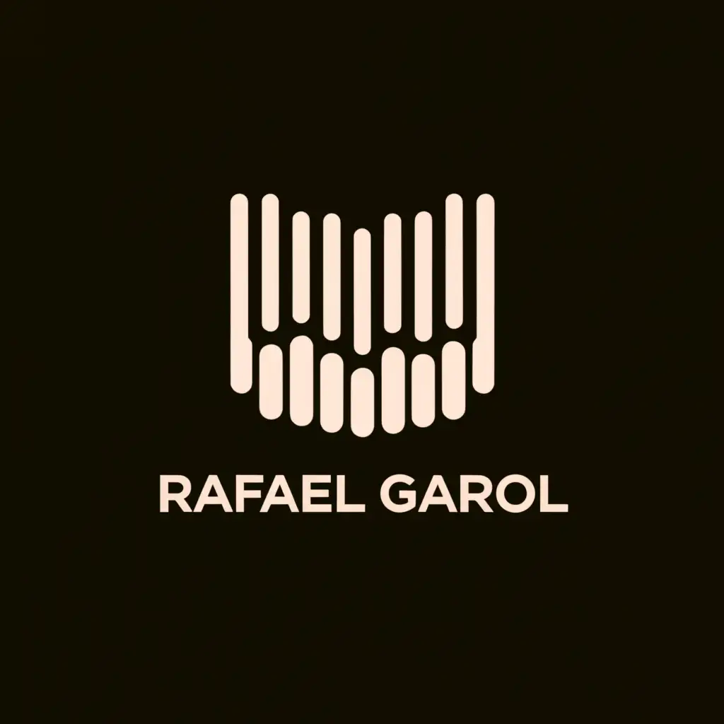a logo design,with the text "Rafael Garol", main symbol:Piano
music
,Moderate,be used in Travel industry,clear background