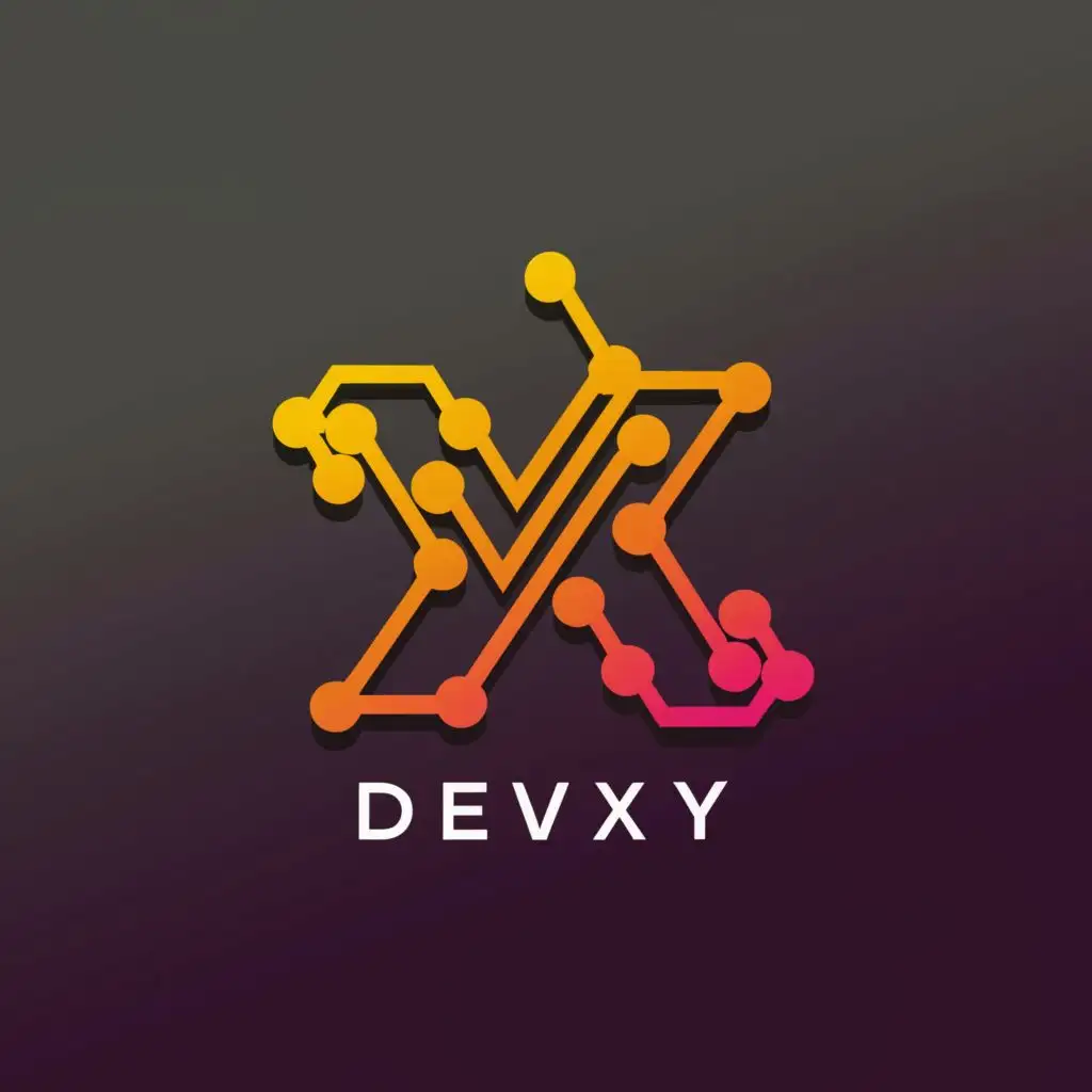 logo, x, with the text "devxy", typography, be used in Technology industry, monochrome, monofont, orange/black