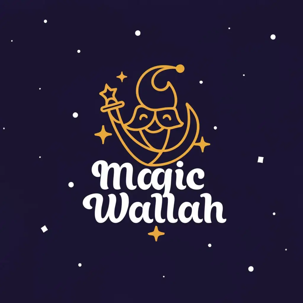 LOGO-Design-for-Magic-Wallah-Enchanting-Theme-with-Sparkles-and-a-Waving-Wand