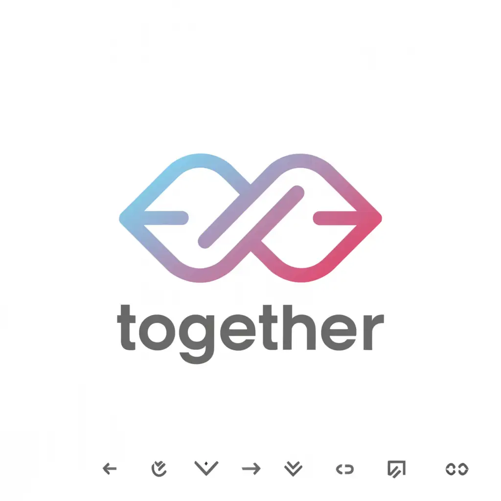 a logo design,with the text "together", main symbol: going with or at the same pace as (another),Moderate,clear background