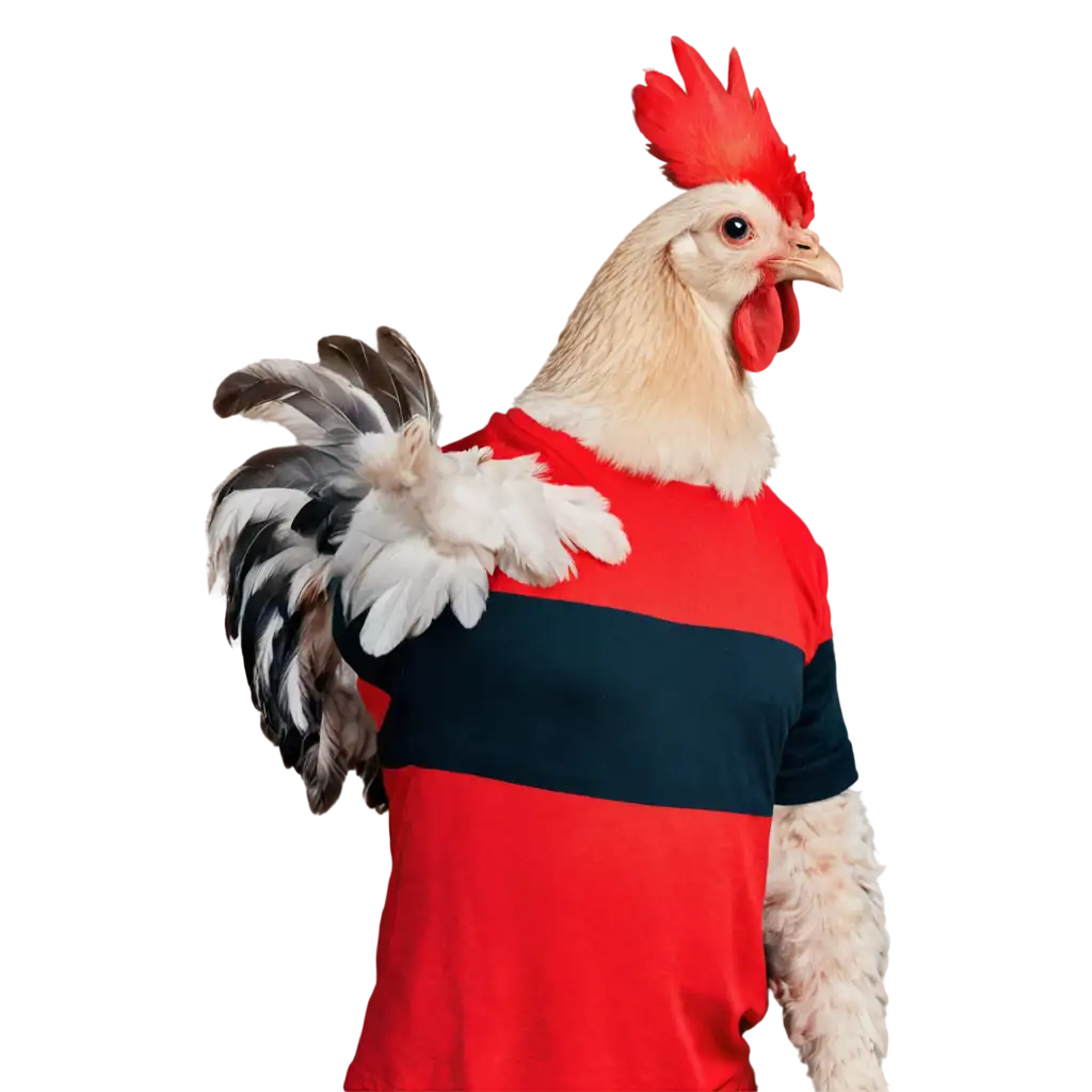 Striking-PNG-Image-of-a-Chicken-in-Red-and-Black-Shirt-Enhance-Your-Designs-with-HighQuality-Graphics