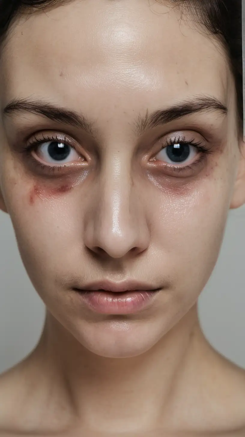 Woman with dark circles under eyes 