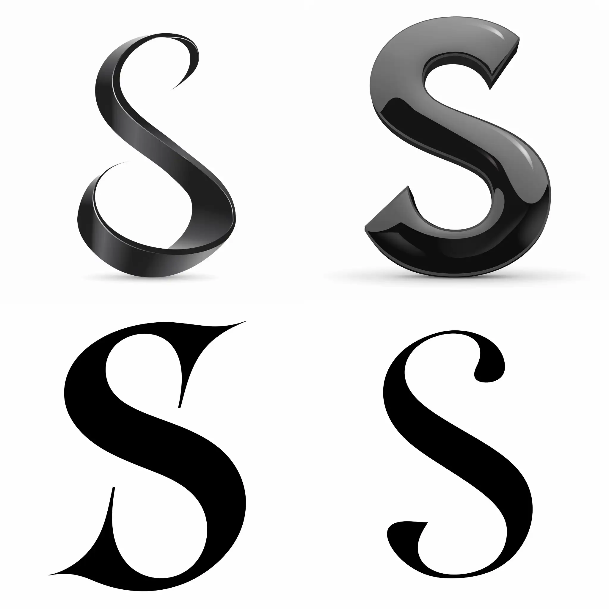 simple vector image, S shape with bottom part of the S twice as wide as the top part