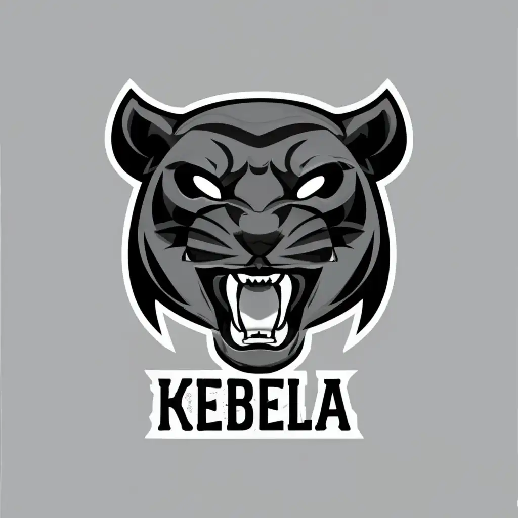 logo, Black panther head, with the text "Kebela", typography, be used in Sports Fitness industry