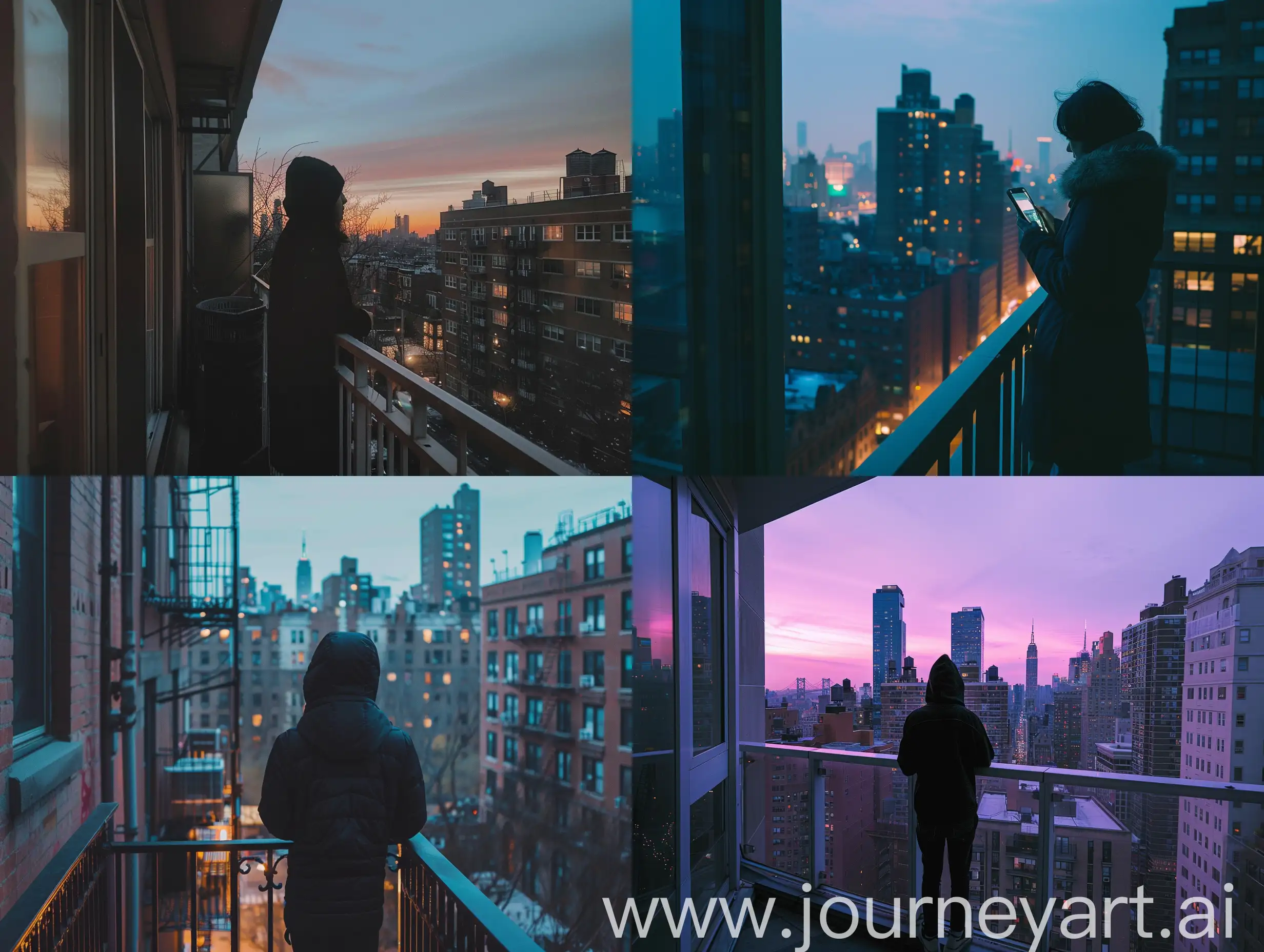 a phone photo of a person standing on the balcony, soft lighting, style raw posted on reddit in 2019,, environment, looking at a city, new york, day time

