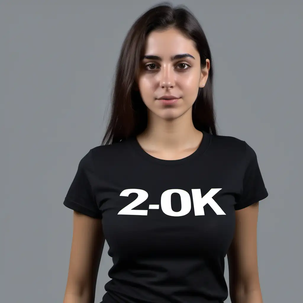 ultra real 4k 20 years old Spanish lady wearing black t shirt