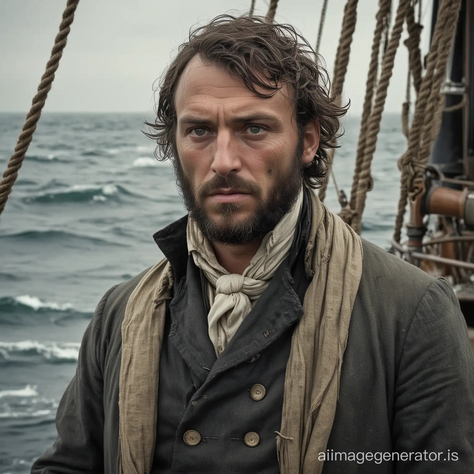 Commanding Captain Ahab of the Pequod A Formidable Figure at Sea | AI ...