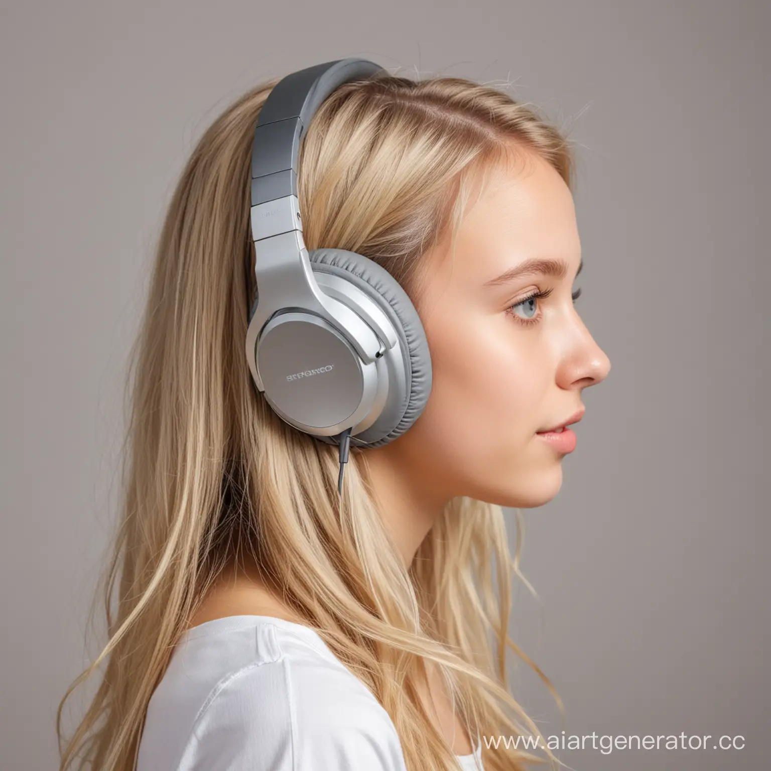 LightHaired-Young-Girl-Enjoying-Music-with-Headphones-in-Profile-Portrait