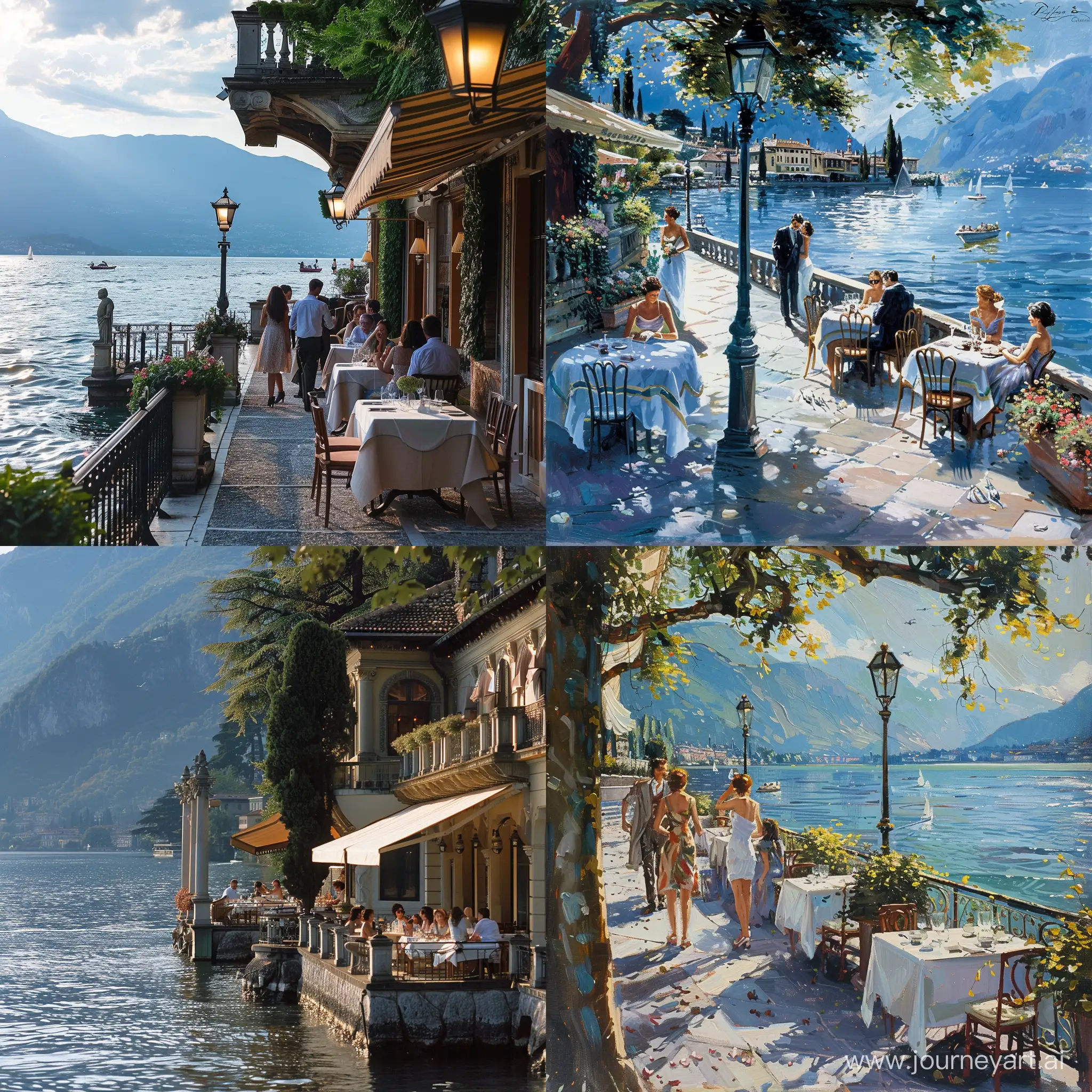 Romantic-Lakeside-Dining-Couples-Enjoying-Luxurious-Restaurant-Ambiance