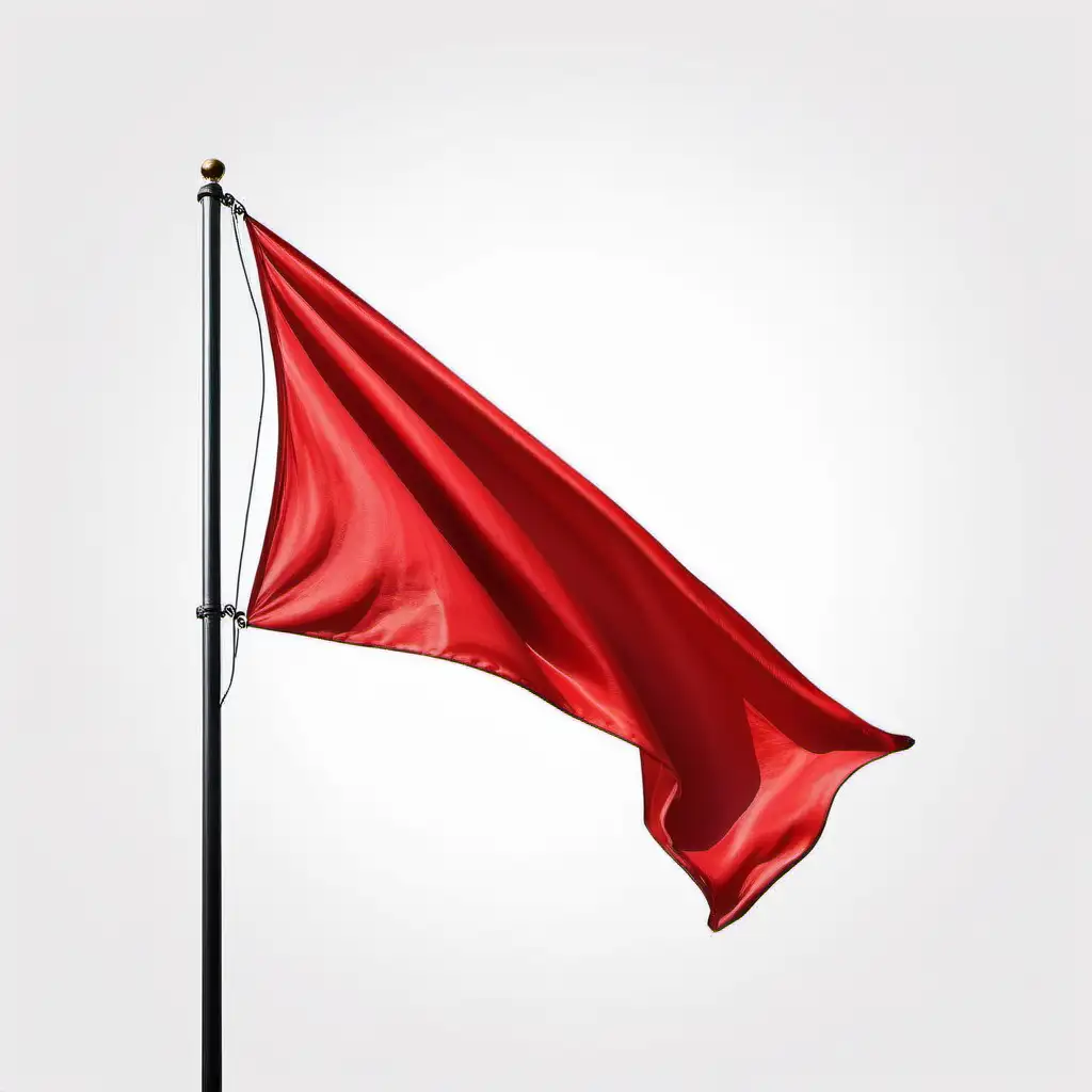 Vibrant Red Flag on Clean White Background