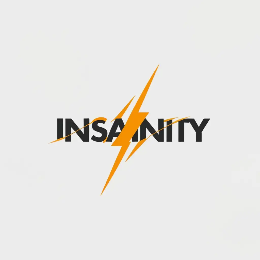 a logo design,with the text "Insanity", main symbol:Lightning,Moderate,clear background