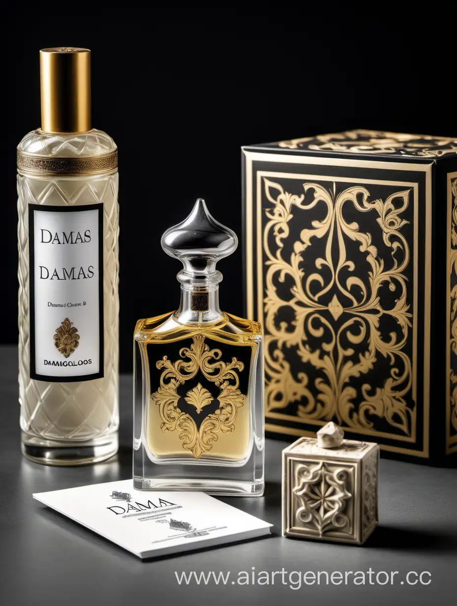 a bottle of damas cologne sitting next to a box, a flemish Baroque by Demetrios Farmakopoulos, instagram contest winner, dau-al-set, dynamic composition, contest winner, feminine