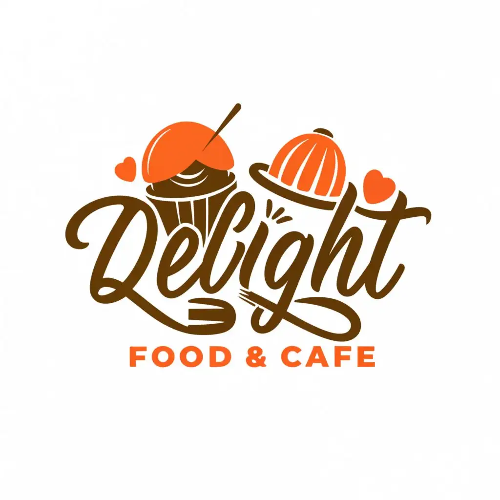 LOGO-Design-For-Delight-Food-Cafe-Appetizing-Typography-for-Restaurant-Industry