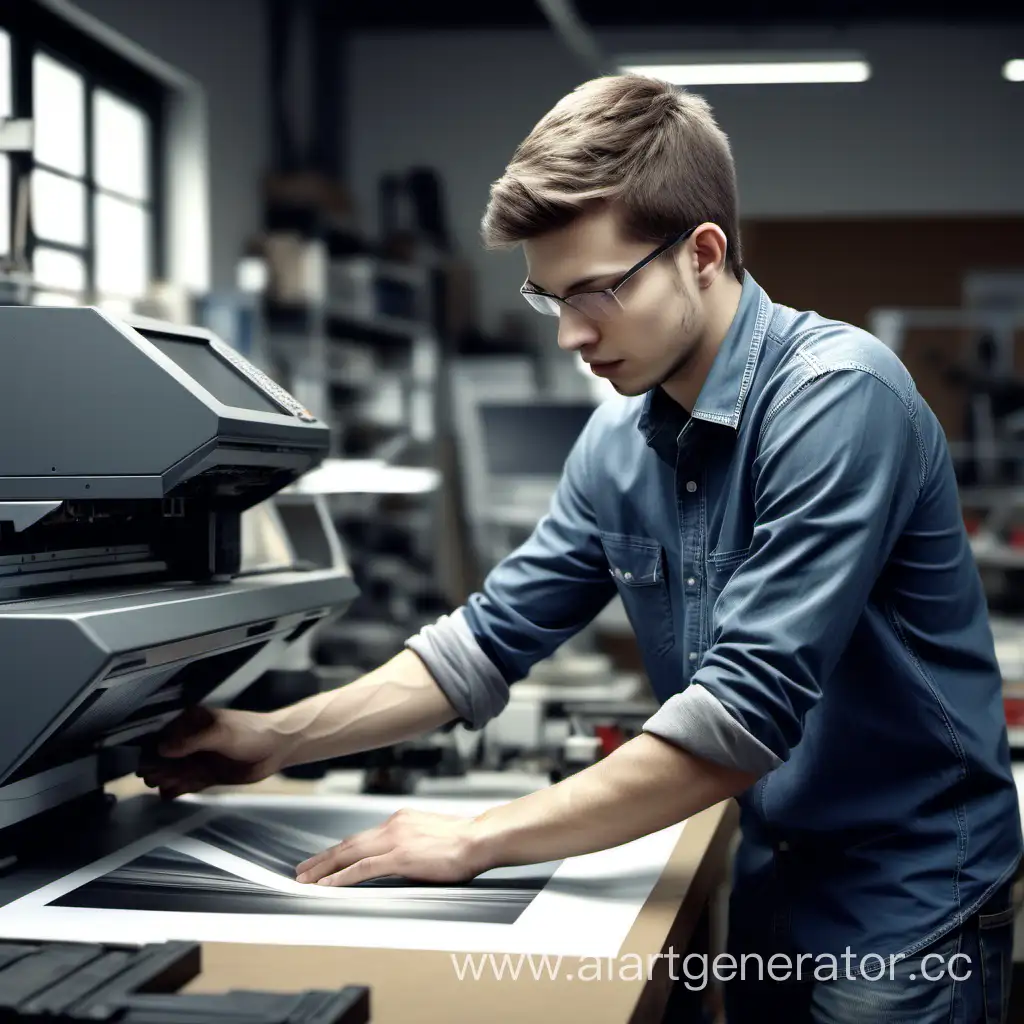 Professional-Young-Man-Working-in-HighResolution-Print-Shop-with-Computers