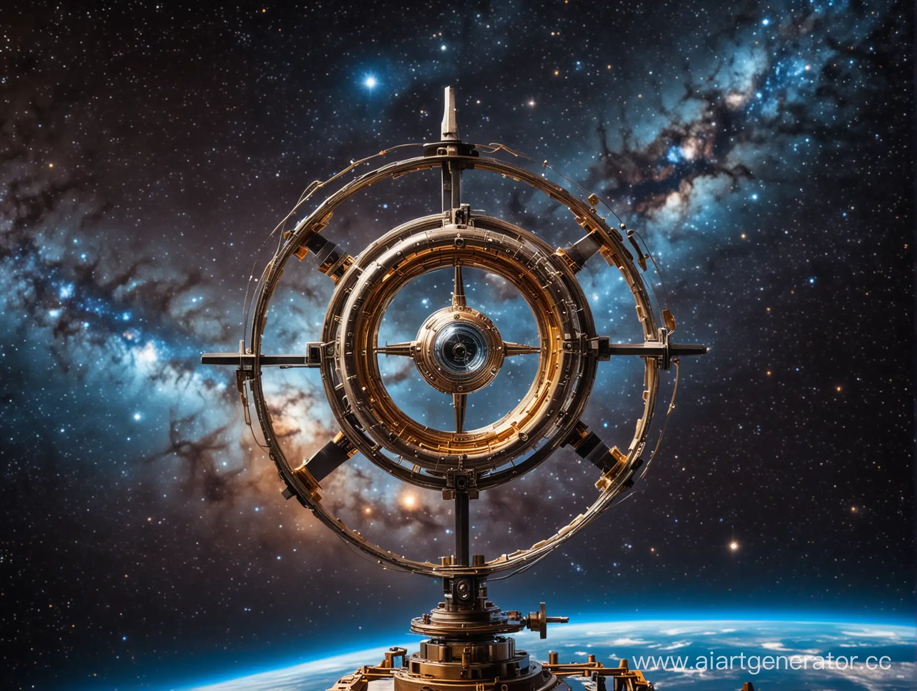 гироскоп на фоне космоса