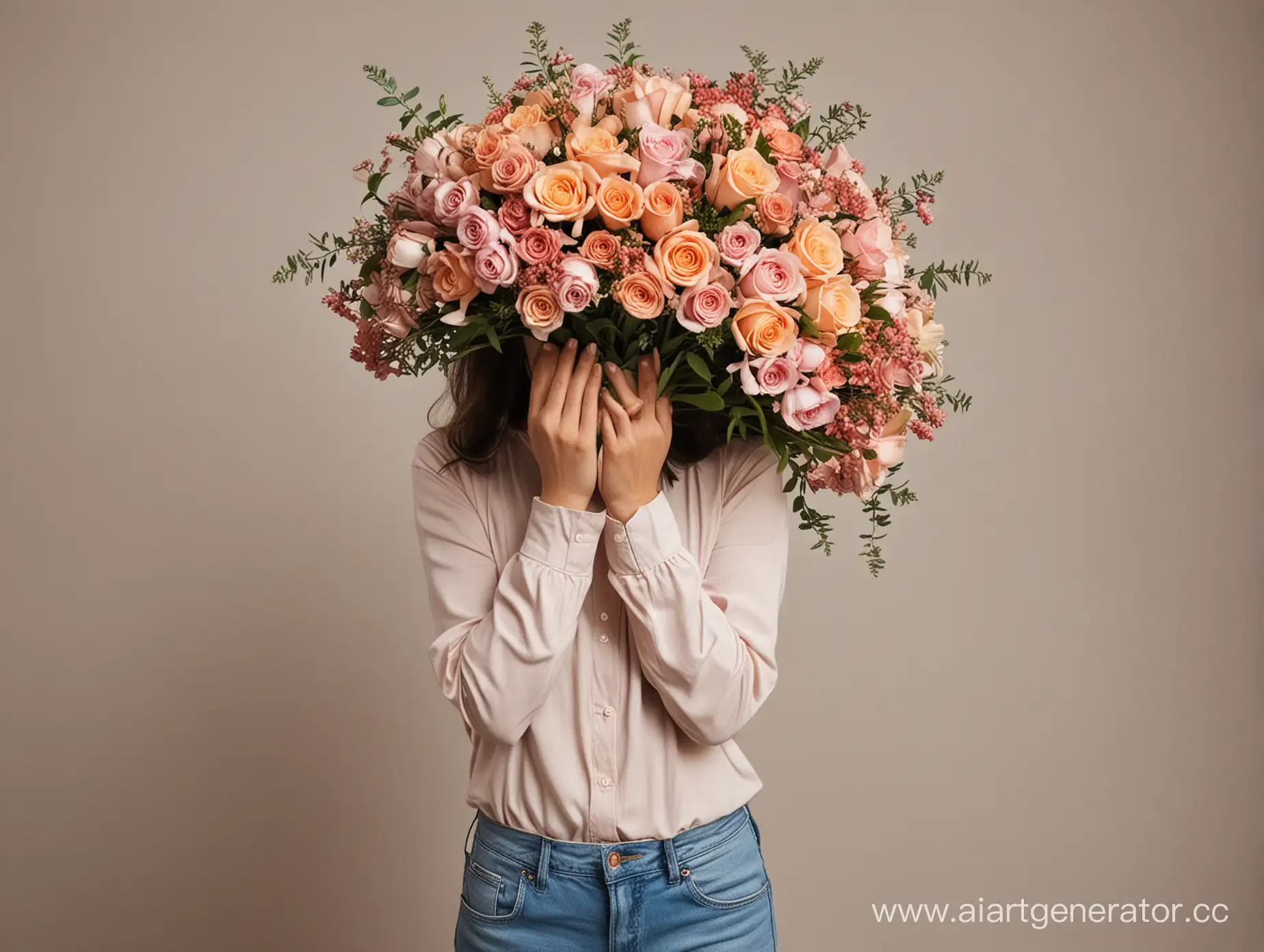 Girl-Holding-Expensive-Bouquet-of-Flowers